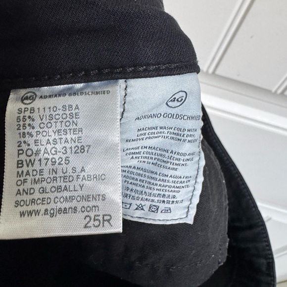 AG Adriano Goldschmied Black Low Rise The Stilt Cigarette Jean. Size 25R x 30 - Picture 6 of 6